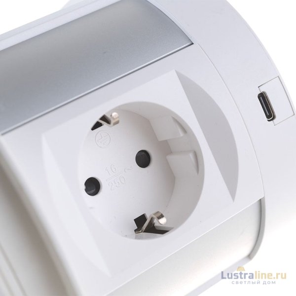 Блок розеток 107J (4 секции, 2 USB А + 2 USB С) Mebax 00-00001171