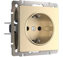 Розетка с заземлением и шторками Werkel шампань W1171111 4690389157387