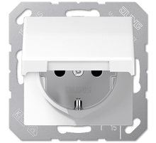 Розетка Schuko с крышкой Jung EP1420KLWWM Розетка Schuko с крышкой Jung EP1420KLWWM