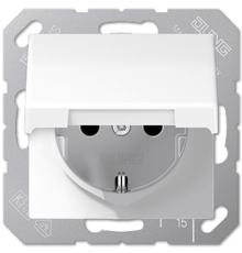 Розетка Schuko с крышкой Jung EP1420KLWWM