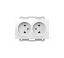 Розетка двухместная без заземления ELBI Zena Vega 609-015600-908