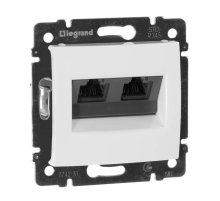 Розетка компьютерная 2хRJ45 Legrand Valena 5e кат UTP с захватами белая 774231
