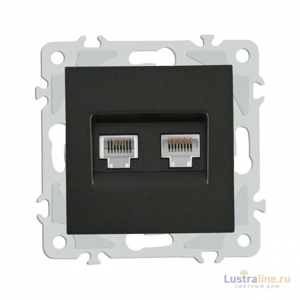 Розетка телефонная RJ11 + компьютерная RJ45 Arte Milano 206.44-1.black