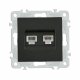 Розетка телефонная RJ11 + компьютерная RJ45 Arte Milano 206.44-1.black