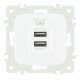 Розетка USB 2.1А+1А Arte Milano 205.46-1.white