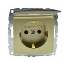 Розетка с заземлением с крышкой Mono Electric Despina-Larissa 16А 250В титан 500-002221-118
