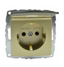 Розетка с заземлением с крышкой Mono Electric Despina-Larissa 16А 250В титан 500-002221-118