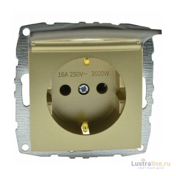 Розетка с заземлением с крышкой Mono Electric Despina-Larissa 16А 250В титан 500-002221-118