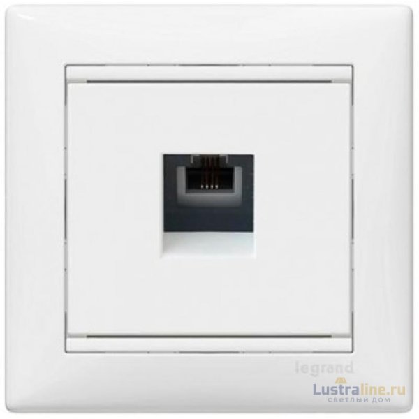 Розетка телефонная RJ11 Legrand Valena белая 774438