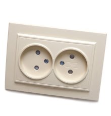 Розетка 2-местная Stekker PST10-9013-02 с защитной шторкой 39239