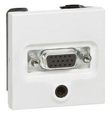 Розетка аудио/видео HD15+Jack3.5 Legrand Valena белая 770082