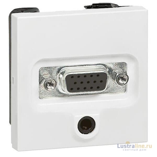 Розетка аудио/видео HD15+Jack3.5 Legrand Valena белая 770082