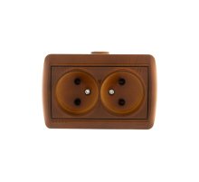 Розетка двойная б/з Lezard Nata 710-0800-128