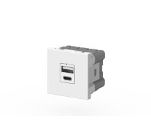 Розетка зарядного устройства Type A+C с заземлением 5V 2,4A ELBI Moda Vox 611-040232-335