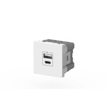 Розетка зарядного устройства Type A+C с заземлением 5V 2,4A ELBI Moda Vox 611-040232-335