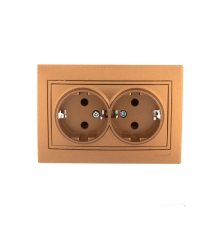 Розетка двойная с/з Lezard Mira 701-1313-127
