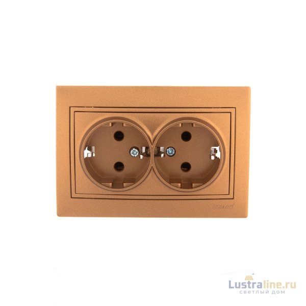 Розетка двойная с/з Lezard Mira 701-1313-127