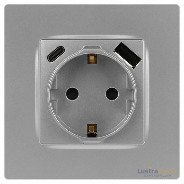 Розетка со шторками с USB type-A+C Эра 12-4108-03 Б0067716