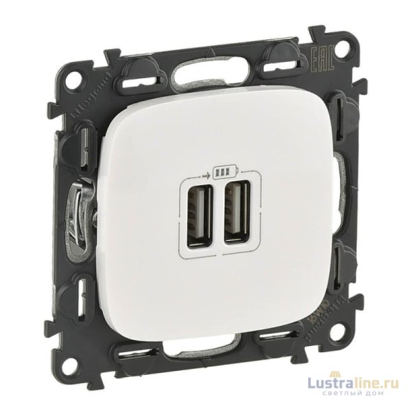 Розетка USB двойная Legrand Valena Allure 240V/5V 1500mA белая 754995