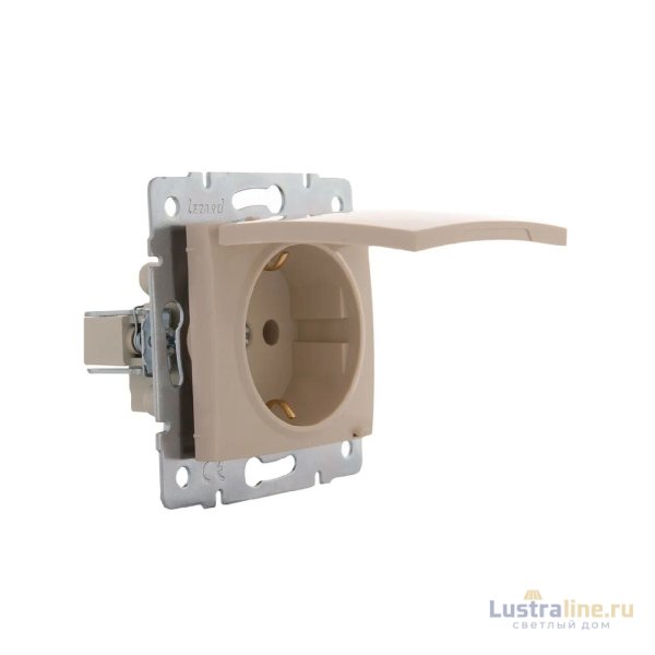 Розетка с/з с крышкой Lezard Karina 707-0388-123B