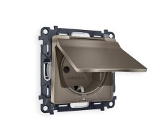Комплект механизма розетки с/з со шторками и крышкой Ambrella Volt Alfa MA638010