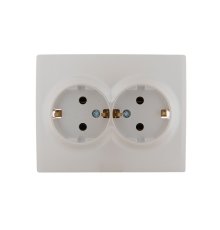 Розетка двойная с/з Lezard Karina 707-3000-127