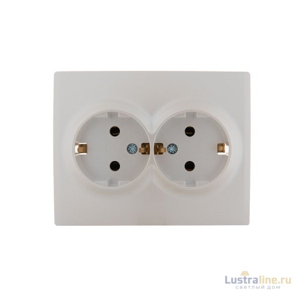 Розетка двойная с/з Lezard Karina 707-3000-127