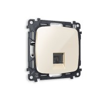 Комплект механизма телефонной розетки RJ-11(4P4C) со шторкой Ambrella Volt Omega MO312030