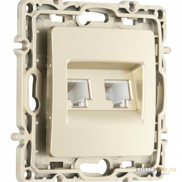 Розетка телефонная RJ11 + компьютерная RJ45 Arte Milano 217.44-1.shampan