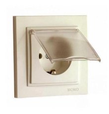 Розетка с заземлением с крышкой Mono Electric Despina 16А 250В крем 102-170021-118