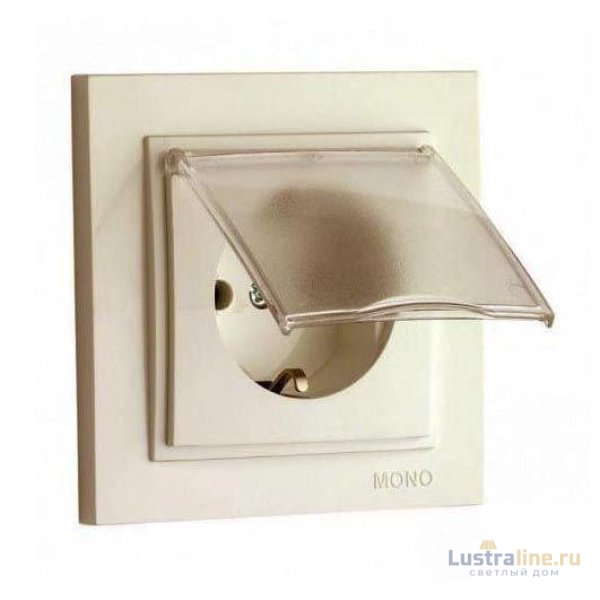 Розетка с заземлением с крышкой Mono Electric Despina 16А 250В крем 102-170021-118