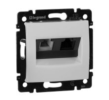 Розетка комбинированная RJ11+RJ45 Legrand Valena 6 кат UTP на винтах белая 770080