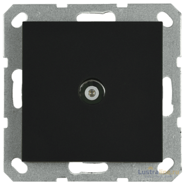 Розетка TV Jasmart проходная с накладкой черный матовый (soft touch) G6002PB