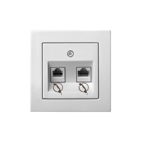 Розетка телефонная двойная (2хRJ11) Liregus Epsilon 28-031