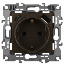 Розетка со шторками с USB type-A+C Эра 12-4108-13 Б0067757
