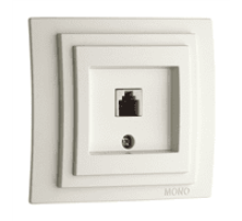 Розетка телефонная Rj45 Cat3 Mono Electric Despina-Larissa белый 500-001925-124