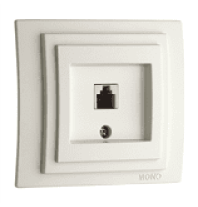 Розетка телефонная Rj45 Cat3 Mono Electric Despina-Larissa белый 500-001925-124