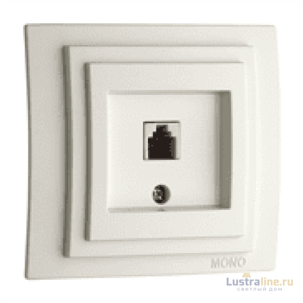 Розетка телефонная Rj45 Cat3 Mono Electric Despina-Larissa белый 500-001925-124