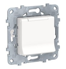 Розетка Schneider Electric Unica New с/з со шторками, с крышкой 16A 250V NU503718TA