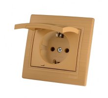 Розетка с/з с крышкой Lezard Mira 701-4747-123