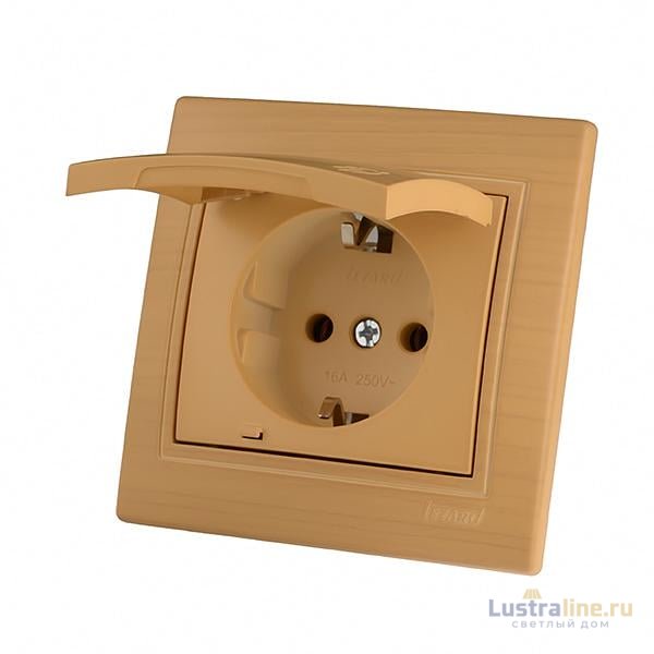 Розетка с/з с крышкой Lezard Mira 701-4747-123