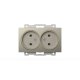 Розетка двухместная без заземления ELBI Zena Vega 609-011400-908