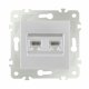 Розетка двойная RJ45 Arte Milano 203.45-2.silver