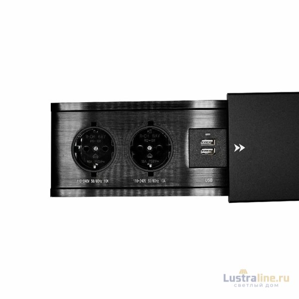 Блок розеток JX (Slide Top) (2 секции + 2 USB с кабелем питания) Mebax 00-00002889