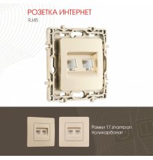 Розетка RJ45 Arte Milano 217.45-2.shampan