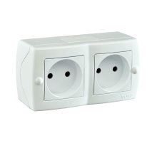 Розетка на 2 поста без заземления Mono Electric Octans IP20 16А 250В белый 104-010106-121