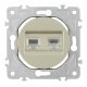Розетка телефонная RJ11 + компьютерная RJ45 Arte Milano 202.44-1.shampan