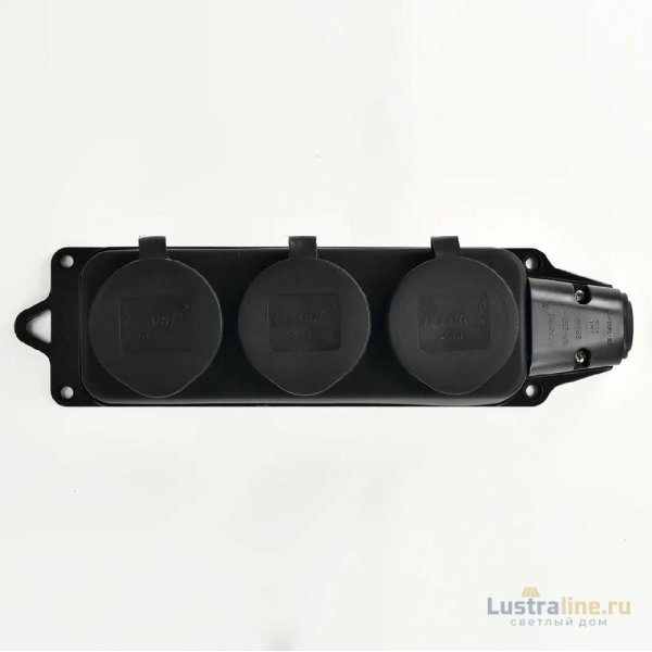 Розетка наружная тройная с заглушками Lezard Каучук 106-0400-0101/101