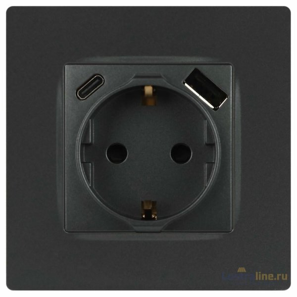 Розетка со шторками с USB type-A+C Эра 12-4108-12 Б0067700