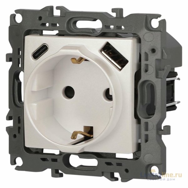 Розетка со шторками с USB type-A+C Эра 12-4108-15 Б0067767